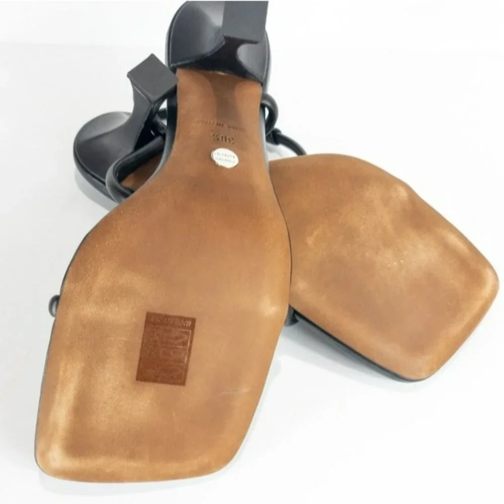 Proenza Schouler Square Toe High Heel Sandals Black -38.5 - Picture 8 of 9